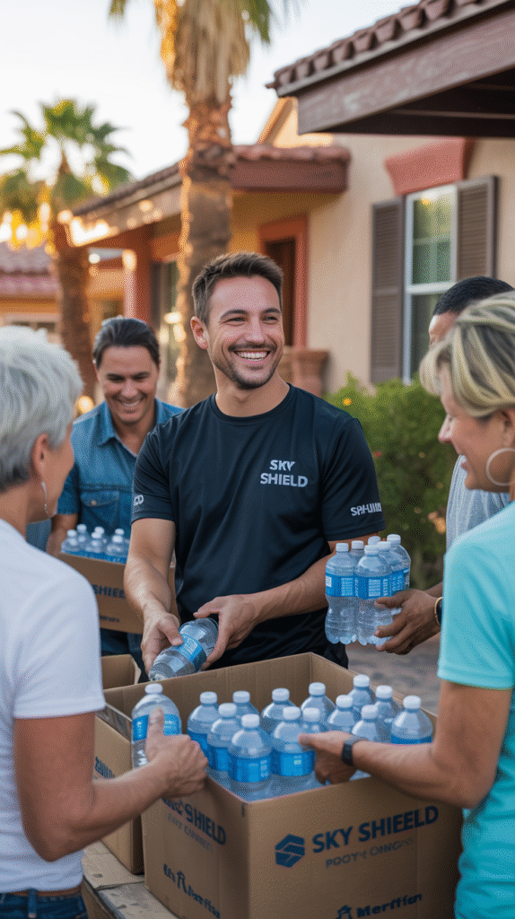 Nick Baker of Sky Shield Roofing volunteering at Scottsdale community outreach event